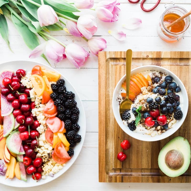 beautifully arranged food